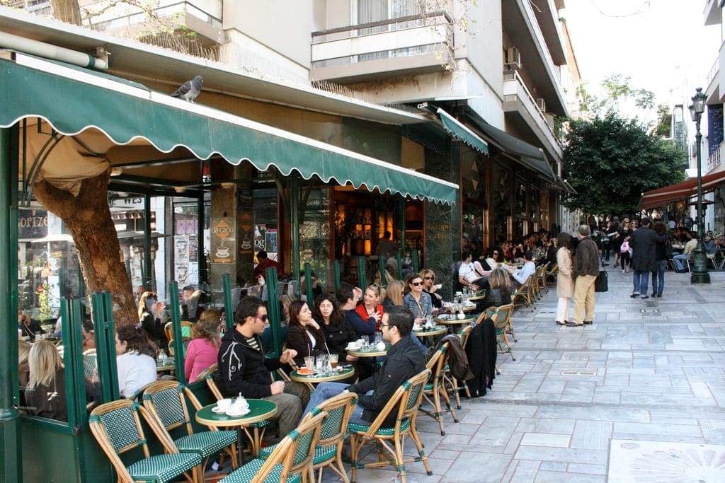 A Kolonaki cafe street scene, Athens