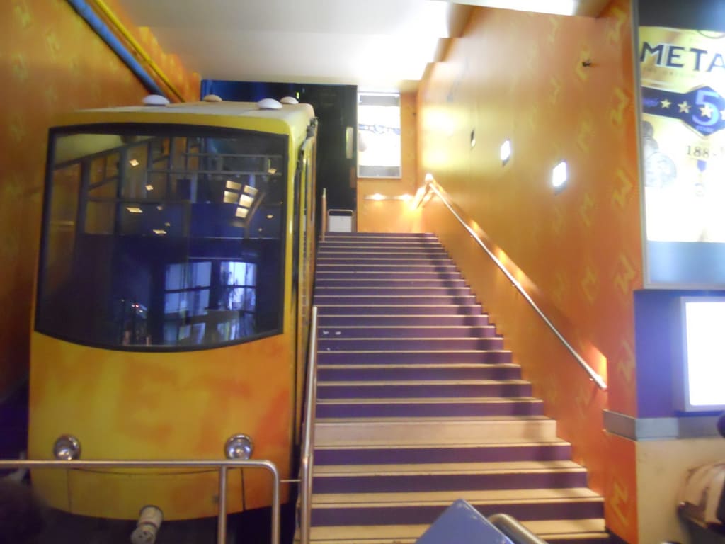 The Lycabettus funicular car ascending the hill, Athens